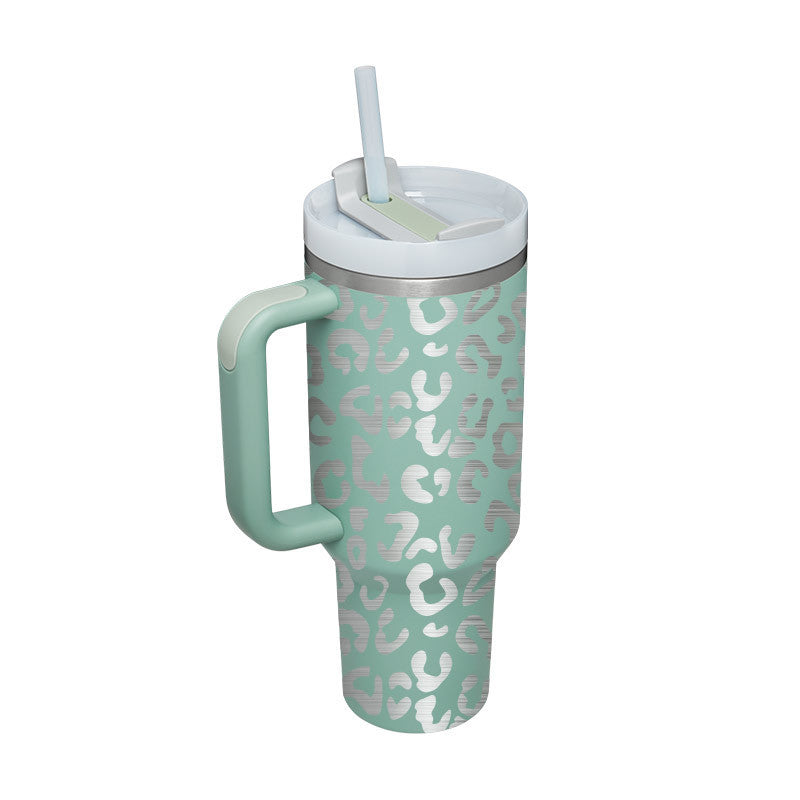 40 Oz Tumbler With Handle Straw Insulated, Stainless Steel Spill Proof Vacuum Coffee Cup Tumbler With Lid Tapered Mug Gifts For Valentine Lover Suitable For Car Gym Office Travel Au+hentic Sport Spot