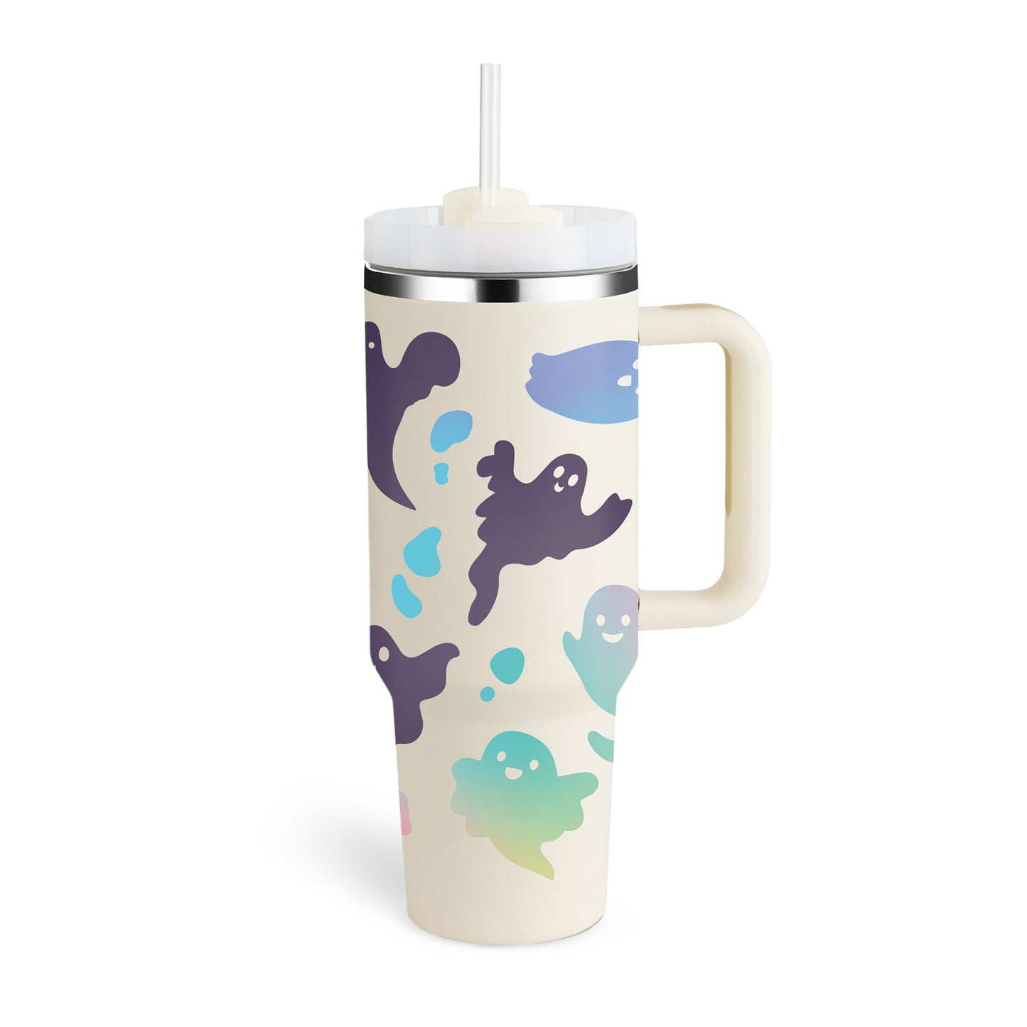 40 Oz Tumbler With Handle Straw Insulated, Stainless Steel Spill Proof Vacuum Coffee Cup Tumbler With Lid Tapered Mug Gifts For Valentine Lover Suitable For Car Gym Office Travel Au+hentic Sport Spot
