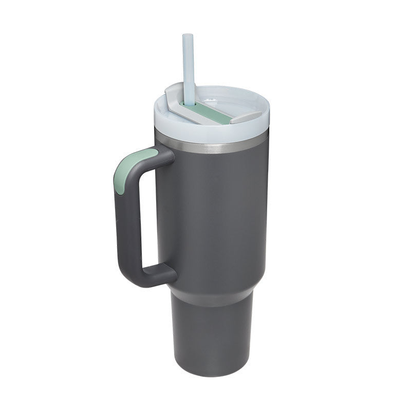 40 Oz Tumbler With Handle Straw Insulated, Stainless Steel Spill Proof Vacuum Coffee Cup Tumbler With Lid Tapered Mug Gifts For Valentine Lover Suitable For Car Gym Office Travel Au+hentic Sport Spot