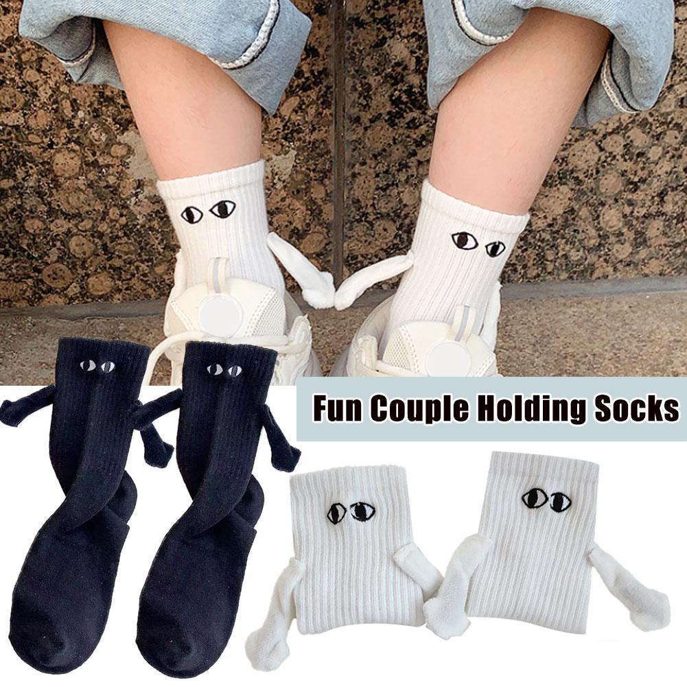 Magnetic Suction Hand In Hand Couple Socks Cartoon Lovely Breathable Comfortable Socks For Women Holding Hands Sock Au+hentic Sport Spot