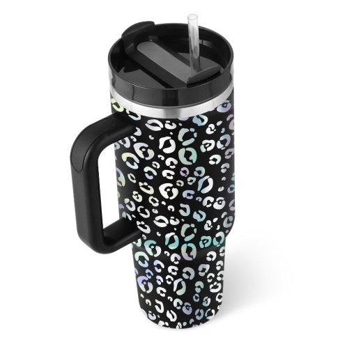 40 Oz Tumbler With Handle Straw Insulated, Stainless Steel Spill Proof Vacuum Coffee Cup Tumbler With Lid Tapered Mug Gifts For Valentine Lover Suitable For Car Gym Office Travel Au+hentic Sport Spot