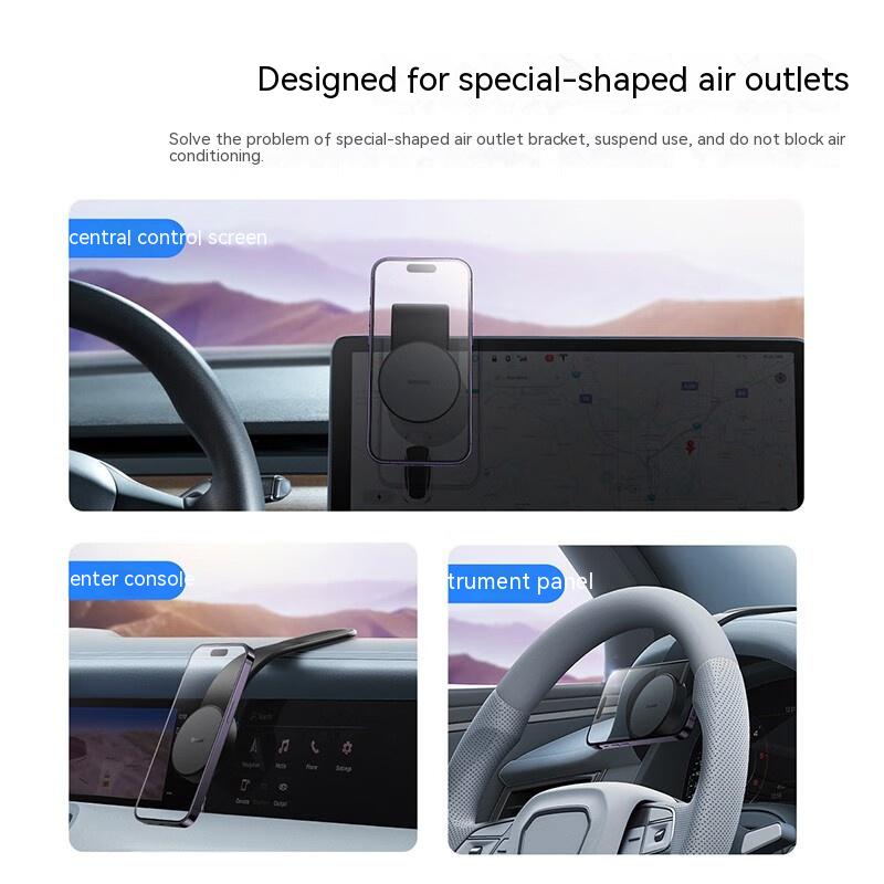 Magnetic Bendable Car Mobile Phone Holder Wireless Charger Phone Holder 15W Car Dash Mount Compatible With Phone Au+hentic Sport Spot