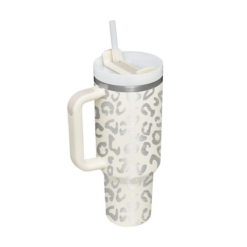 40 Oz Tumbler With Handle Straw Insulated, Stainless Steel Spill Proof Vacuum Coffee Cup Tumbler With Lid Tapered Mug Gifts For Valentine Lover Suitable For Car Gym Office Travel Au+hentic Sport Spot