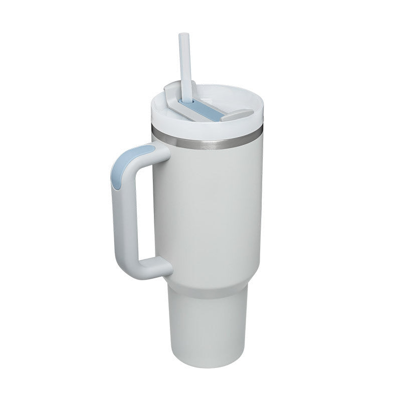 40 Oz Tumbler With Handle Straw Insulated, Stainless Steel Spill Proof Vacuum Coffee Cup Tumbler With Lid Tapered Mug Gifts For Valentine Lover Suitable For Car Gym Office Travel Au+hentic Sport Spot