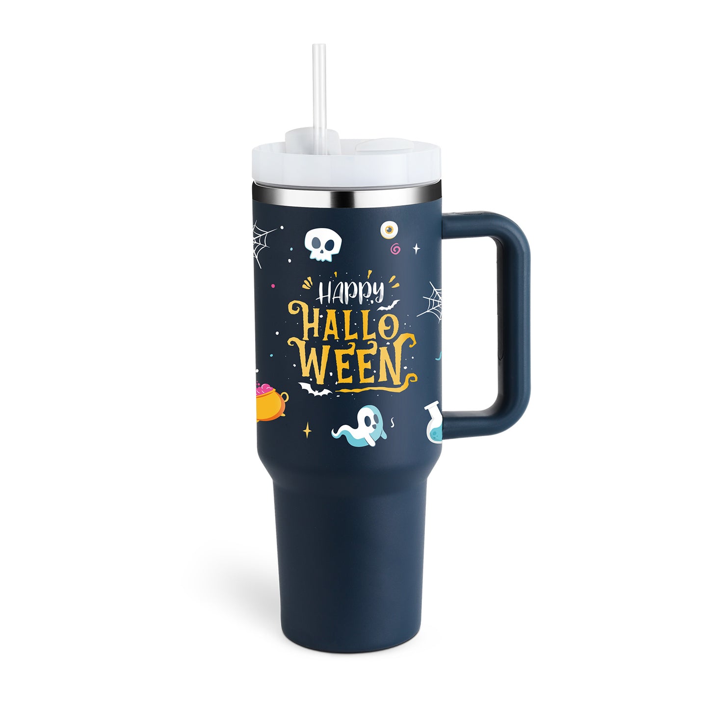 40 Oz Tumbler With Handle Straw Insulated, Stainless Steel Spill Proof Vacuum Coffee Cup Tumbler With Lid Tapered Mug Gifts For Valentine Lover Suitable For Car Gym Office Travel Au+hentic Sport Spot