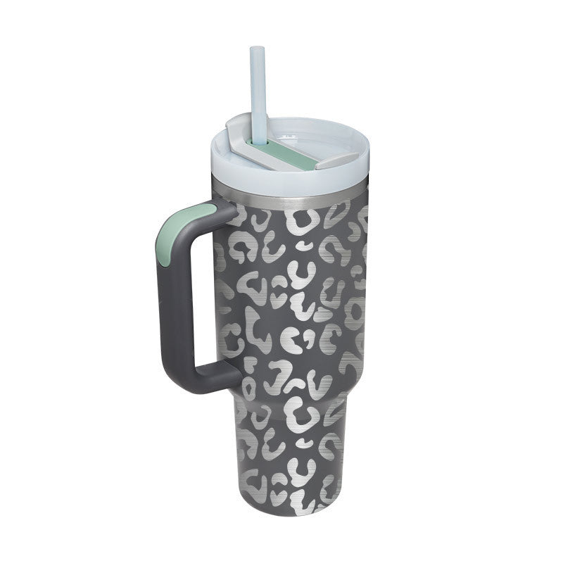 40 Oz Tumbler With Handle Straw Insulated, Stainless Steel Spill Proof Vacuum Coffee Cup Tumbler With Lid Tapered Mug Gifts For Valentine Lover Suitable For Car Gym Office Travel Au+hentic Sport Spot