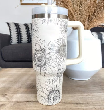 40 Oz Tumbler With Handle Straw Insulated, Stainless Steel Spill Proof Vacuum Coffee Cup Tumbler With Lid Tapered Mug Gifts For Valentine Lover Suitable For Car Gym Office Travel Au+hentic Sport Spot