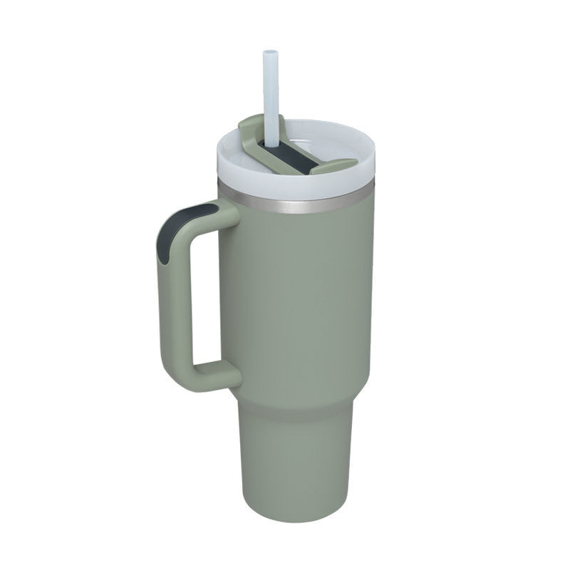 40 Oz Tumbler With Handle Straw Insulated, Stainless Steel Spill Proof Vacuum Coffee Cup Tumbler With Lid Tapered Mug Gifts For Valentine Lover Suitable For Car Gym Office Travel Au+hentic Sport Spot