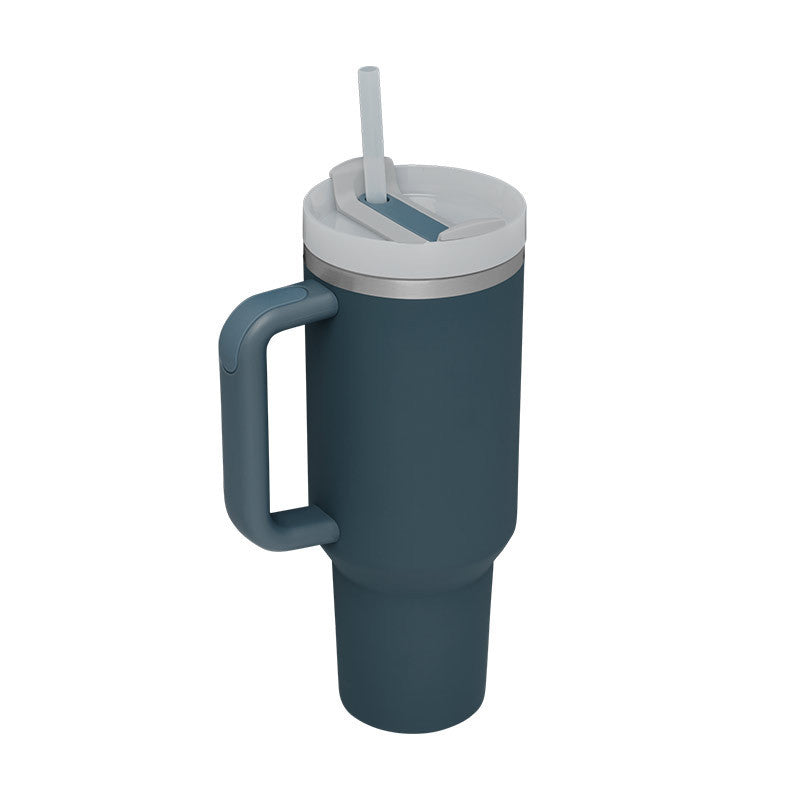 40 Oz Tumbler With Handle Straw Insulated, Stainless Steel Spill Proof Vacuum Coffee Cup Tumbler With Lid Tapered Mug Gifts For Valentine Lover Suitable For Car Gym Office Travel Au+hentic Sport Spot