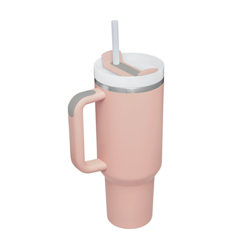 40 Oz Tumbler With Handle Straw Insulated, Stainless Steel Spill Proof Vacuum Coffee Cup Tumbler With Lid Tapered Mug Gifts For Valentine Lover Suitable For Car Gym Office Travel Au+hentic Sport Spot