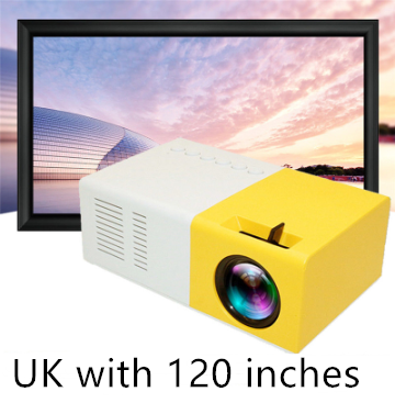 Mini 1080P Portable Projector 3D Hd Yg300 Mini Projector with USB Audio and LED Home Entertainment HDMI Compatibility Au+hentic Sport Spot