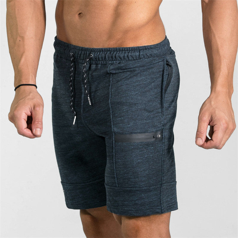 Men's Workout Shorts Fitness Workout Gym Zipper Cotton Shorts for Weight Training Running Working Out Au+hentic Sport Spot