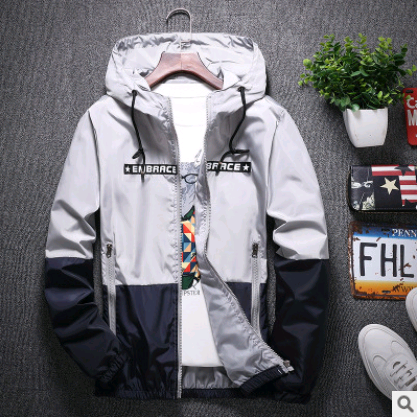 Windbreaker Zip Up Jacket Hooded Jacket Lightweight Zip-up Jacket Outerwear, Hooded Windbreaker Jacket Au+hentic Sport Spot