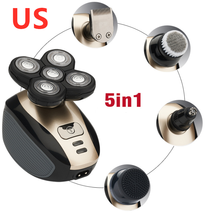 Electric Razor 5 Blade Razor Rechargeable 5 In 1 Multifunction Electric Shaver Quick USB Rechargeable Portable Rotating Shaving Razor for W/ Floating Razor Head Handheld for Grooming & Trimming Kit For Beard W/ Nose Trimmer on the Go Great for Travel Au+hentic Sport Spot