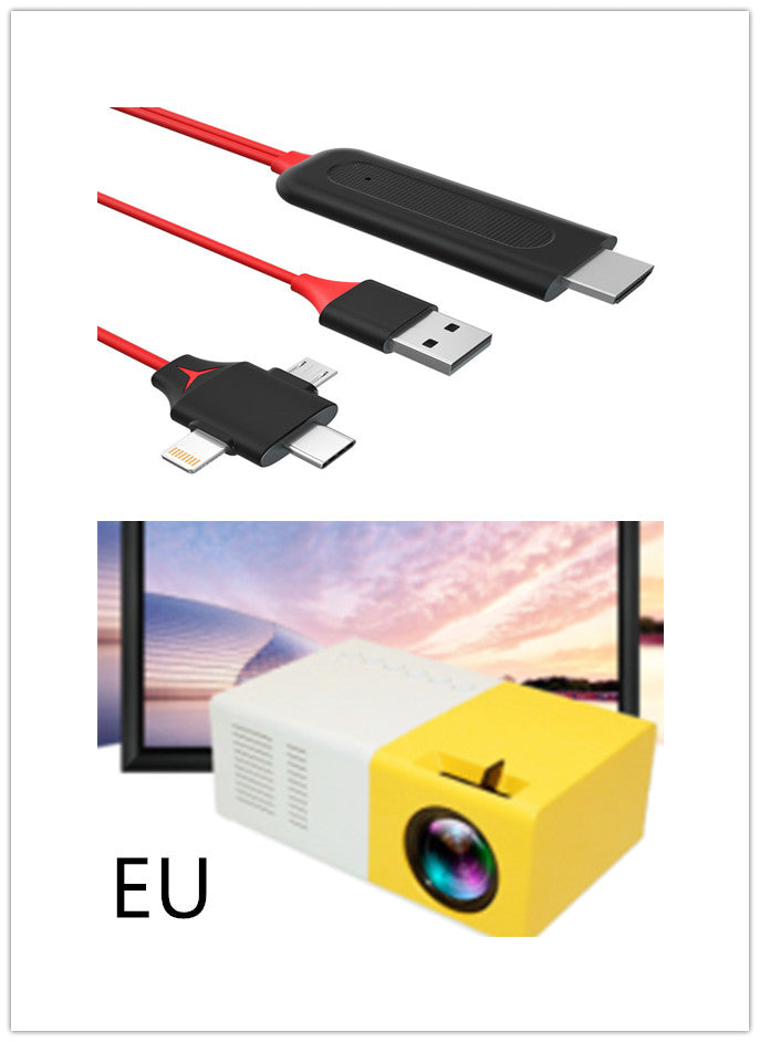 Mini 1080P Portable Projector 3D Hd Yg300 Mini Projector with USB Audio and LED Home Entertainment HDMI Compatibility Au+hentic Sport Spot