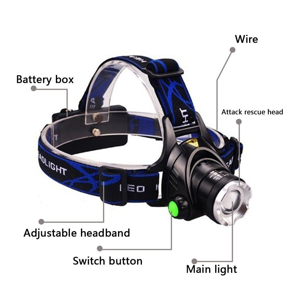 Adjustable Head Light, Adjustable Telescopic Zoomable Light, Adjustable Telescopic Fishing Strong Light , Headlight for Outdoors Headlight for Fishing Headlight LED Rechargeable Headlamp Au+hentic Sport Spot