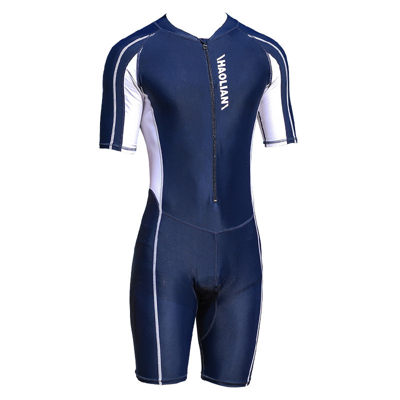 One-Piece Swimsuit Short-Sleeved Water Sports Surfing Suit Men Au+hentic Sport Spot