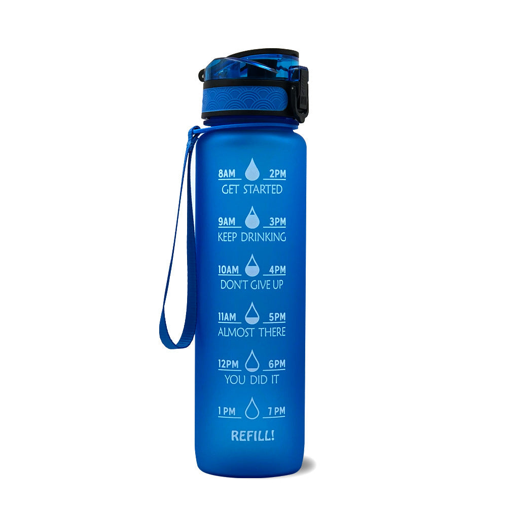 32Oz BPA-free, Leak-Proof Drinking Motivational Water Bottle W/ Time Marker, Encourages You to Drink Water Throughout the Day - Sports, Fitness, and the Outdoors Inspirational Water Bottles W/ Carry Strap Kids Water Bottle for School Without BPA Au+hentic Sport Spot