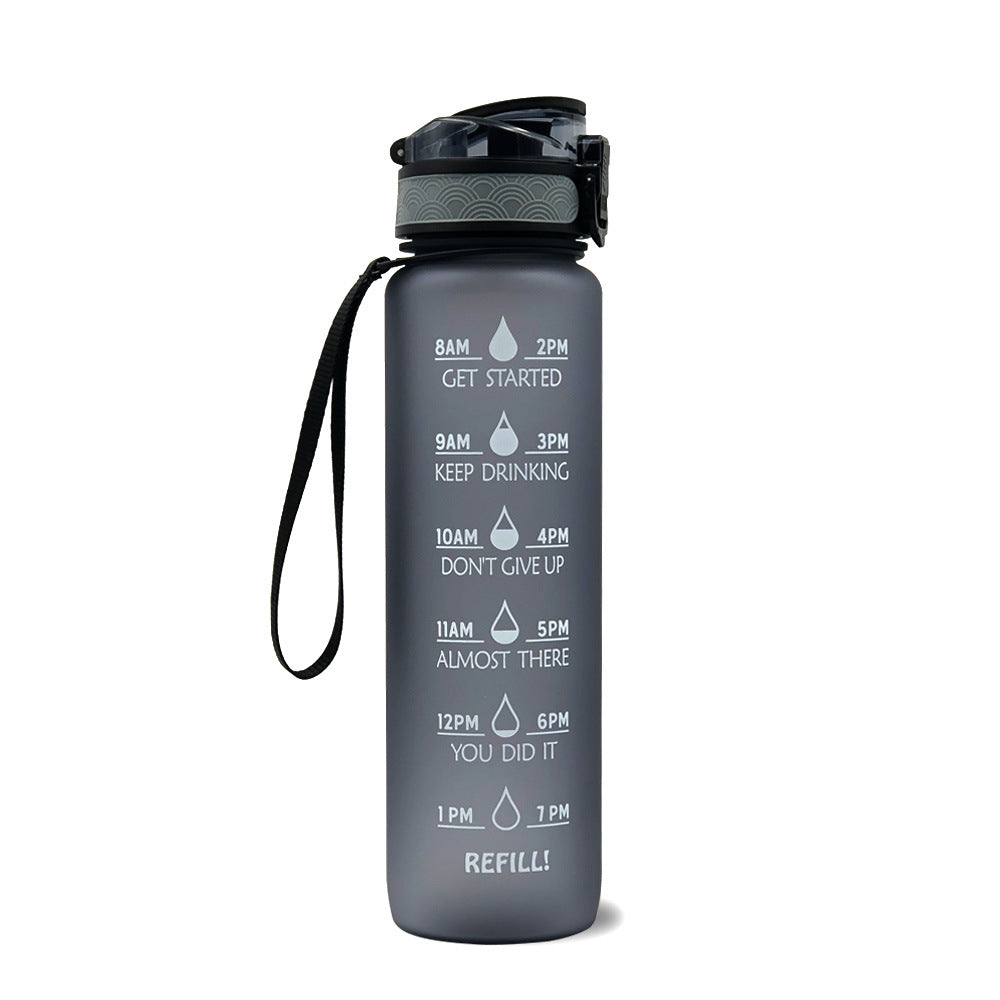 32Oz BPA-free, Leak-Proof Drinking Motivational Water Bottle W/ Time Marker, Encourages You to Drink Water Throughout the Day - Sports, Fitness, and the Outdoors Inspirational Water Bottles W/ Carry Strap Kids Water Bottle for School Without BPA Au+hentic Sport Spot