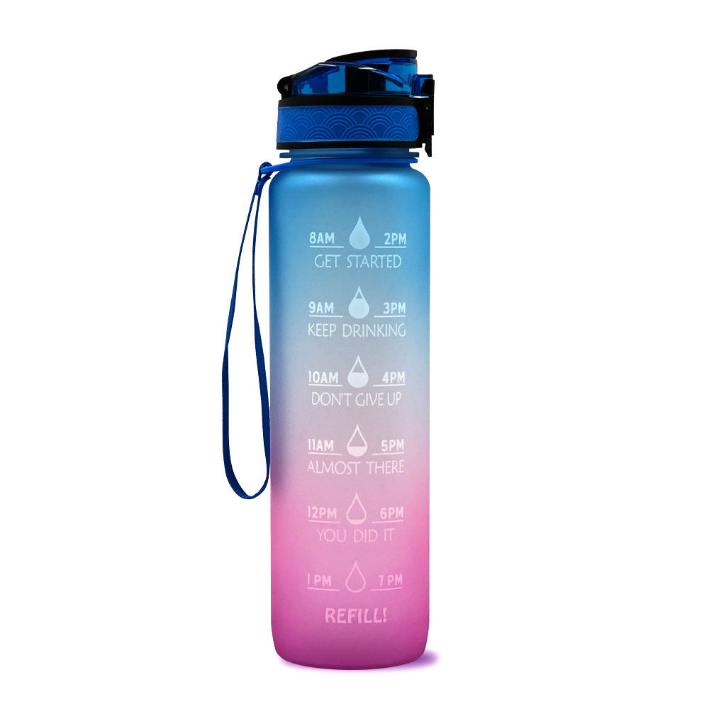 32Oz BPA-free, Leak-Proof Drinking Motivational Water Bottle W/ Time Marker, Encourages You to Drink Water Throughout the Day - Sports, Fitness, and the Outdoors Inspirational Water Bottles W/ Carry Strap Kids Water Bottle for School Without BPA Au+hentic Sport Spot