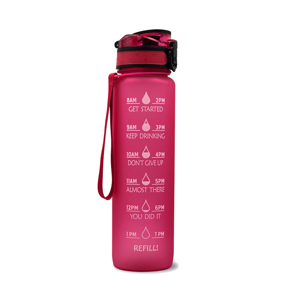 32Oz BPA-free, Leak-Proof Drinking Motivational Water Bottle W/ Time Marker, Encourages You to Drink Water Throughout the Day - Sports, Fitness, and the Outdoors Inspirational Water Bottles W/ Carry Strap Kids Water Bottle for School Without BPA Au+hentic Sport Spot