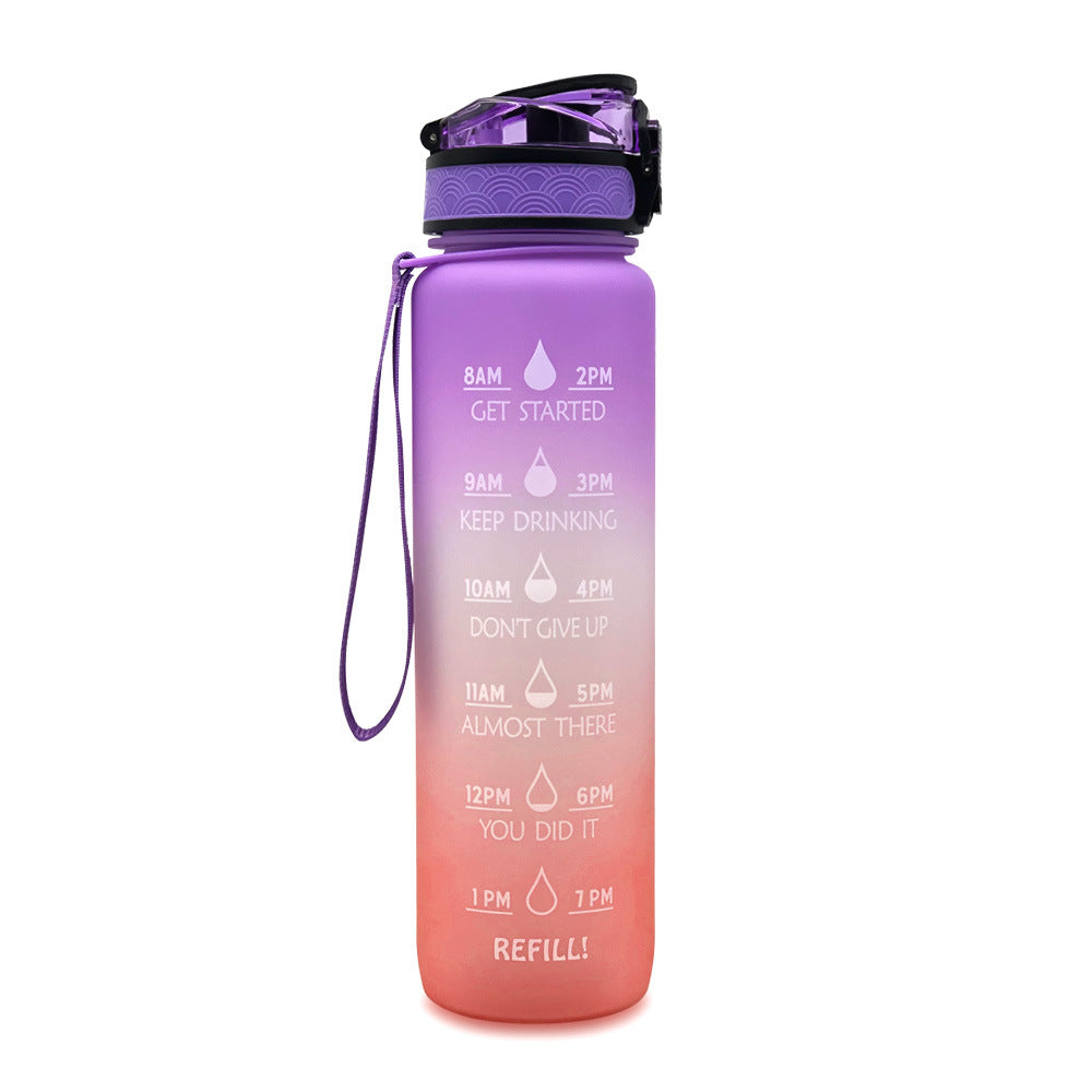 32Oz BPA-free, Leak-Proof Drinking Motivational Water Bottle W/ Time Marker, Encourages You to Drink Water Throughout the Day - Sports, Fitness, and the Outdoors Inspirational Water Bottles W/ Carry Strap Kids Water Bottle for School Without BPA Au+hentic Sport Spot