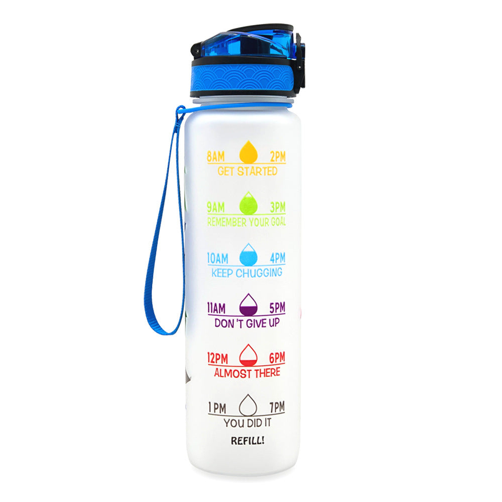 32Oz BPA-free, Leak-Proof Drinking Motivational Water Bottle W/ Time Marker, Encourages You to Drink Water Throughout the Day - Sports, Fitness, and the Outdoors Inspirational Water Bottles W/ Carry Strap Kids Water Bottle for School Without BPA Au+hentic Sport Spot