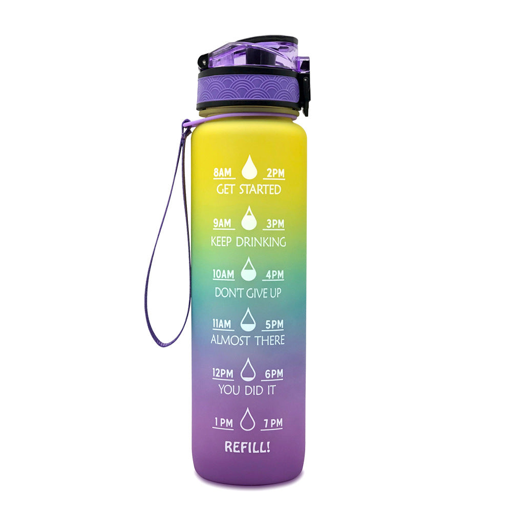 32Oz BPA-free, Leak-Proof Drinking Motivational Water Bottle W/ Time Marker, Encourages You to Drink Water Throughout the Day - Sports, Fitness, and the Outdoors Inspirational Water Bottles W/ Carry Strap Kids Water Bottle for School Without BPA Au+hentic Sport Spot