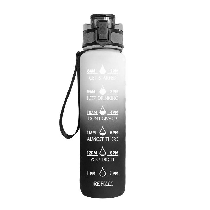 32Oz BPA-free, Leak-Proof Drinking Motivational Water Bottle W/ Time Marker, Encourages You to Drink Water Throughout the Day - Sports, Fitness, and the Outdoors Inspirational Water Bottles W/ Carry Strap Kids Water Bottle for School Without BPA Au+hentic Sport Spot
