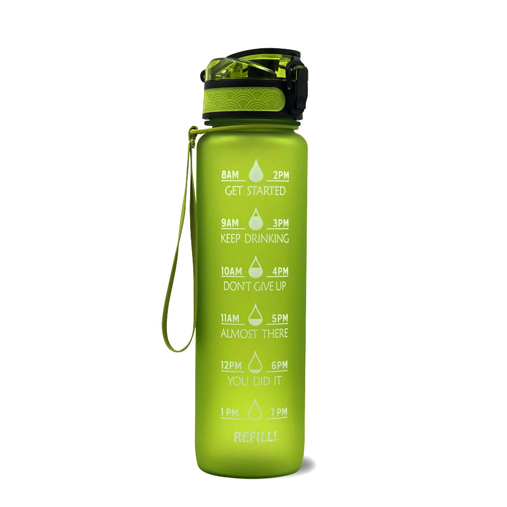 32Oz BPA-free, Leak-Proof Drinking Motivational Water Bottle W/ Time Marker, Encourages You to Drink Water Throughout the Day - Sports, Fitness, and the Outdoors Inspirational Water Bottles W/ Carry Strap Kids Water Bottle for School Without BPA Au+hentic Sport Spot