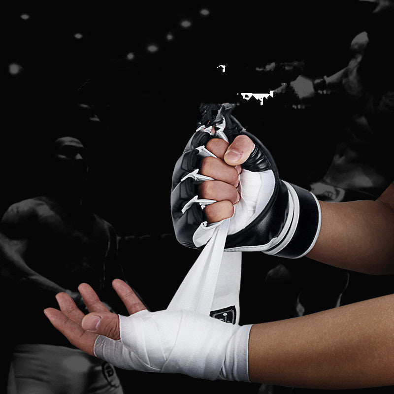 MMA Gloves Half-Finger Training Kick Boxing Gloves MMA Fighting Punching Sandbags Au+hentic Sport Spot