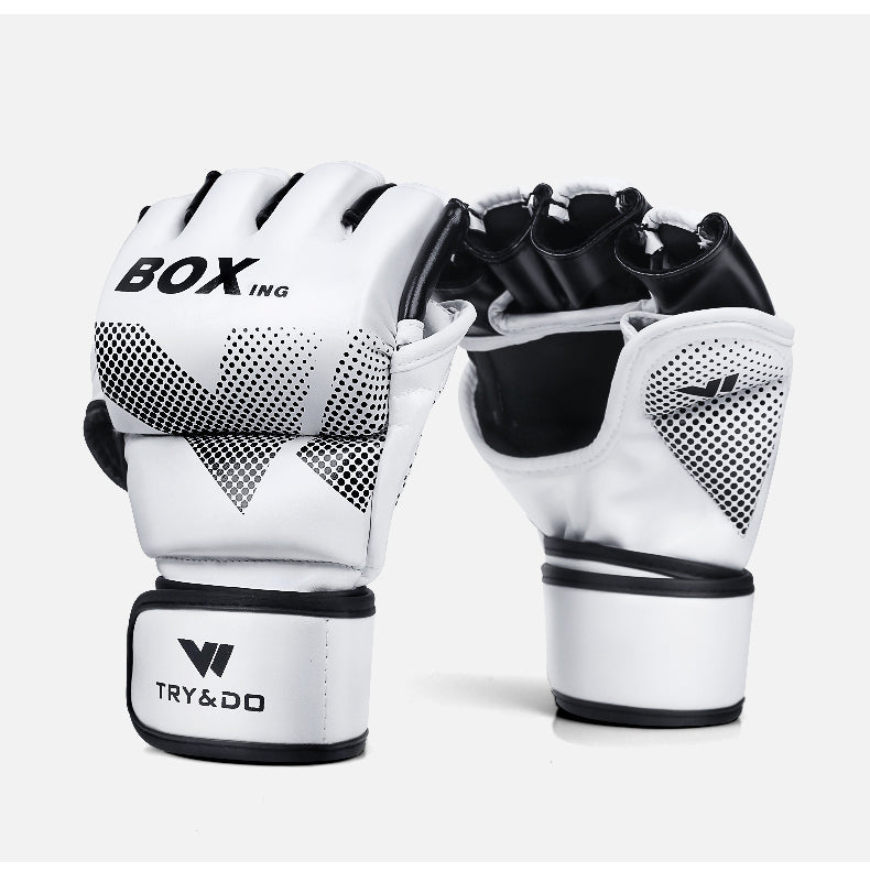 MMA Gloves Half-Finger Training Kick Boxing Gloves MMA Fighting Punching Sandbags Au+hentic Sport Spot
