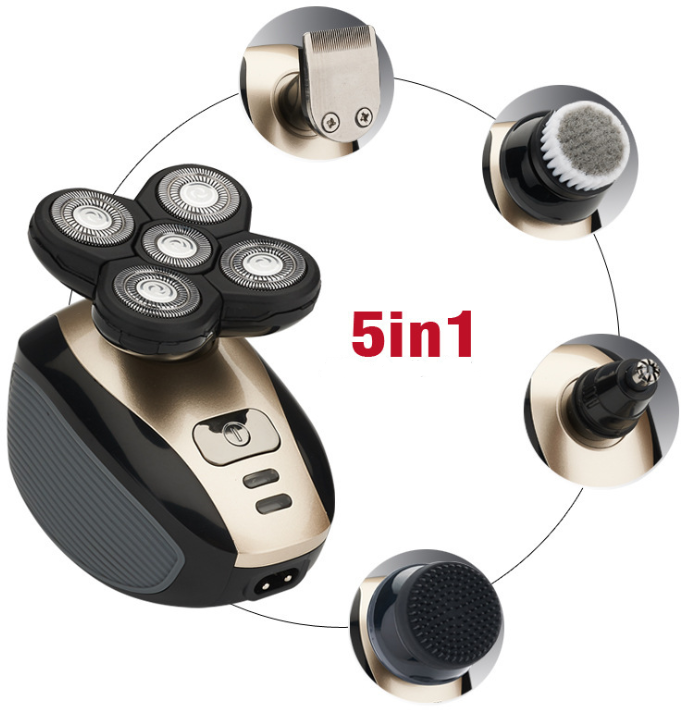 Electric Razor 5 Blade Razor Rechargeable 5 In 1 Multifunction Electric Shaver Quick USB Rechargeable Portable Rotating Shaving Razor for W/ Floating Razor Head Handheld for Grooming & Trimming Kit For Beard W/ Nose Trimmer on the Go Great for Travel Au+hentic Sport Spot