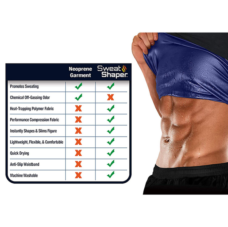 Women's and men's premium workout tank tops from Sweat Shaper that burn fat from the abdomen and are suitable for running sportswear Sauna Suit Au+hentic Sport Spot