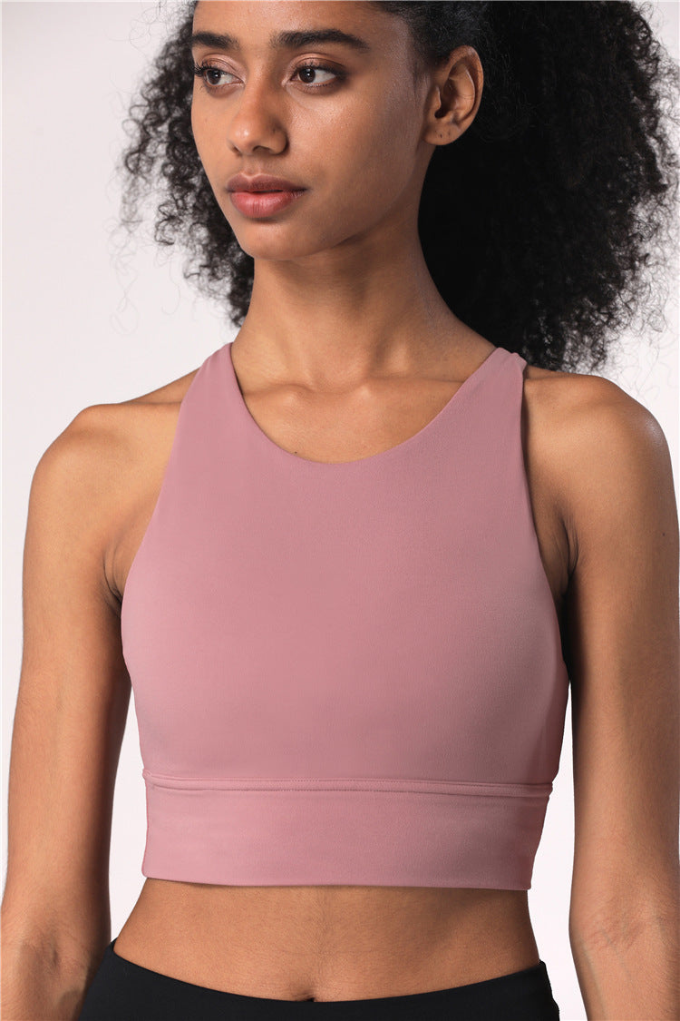 Fitness Cross Back Sports Bra Yoga Bras Supportive Round Neck Gym Tops Au+hentic Sport Spot