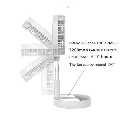 Portable Fan USB Charging Portable Mini Multi-function Fan For use when traveling, at home, at the office, or outdoors, there are portable rechargeable table fans, cordless foldable fans, pedestal standing desk fans containing USB Powered Batteries Au+hentic Sport Spot