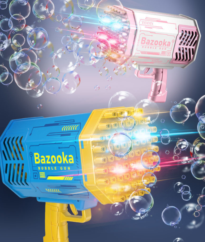 Bubble Gun Rocket Bubble Blower Bubbles Machine Gun Shape Automatic Blower With Light Toys For Kids Au+hentic Sport Spot