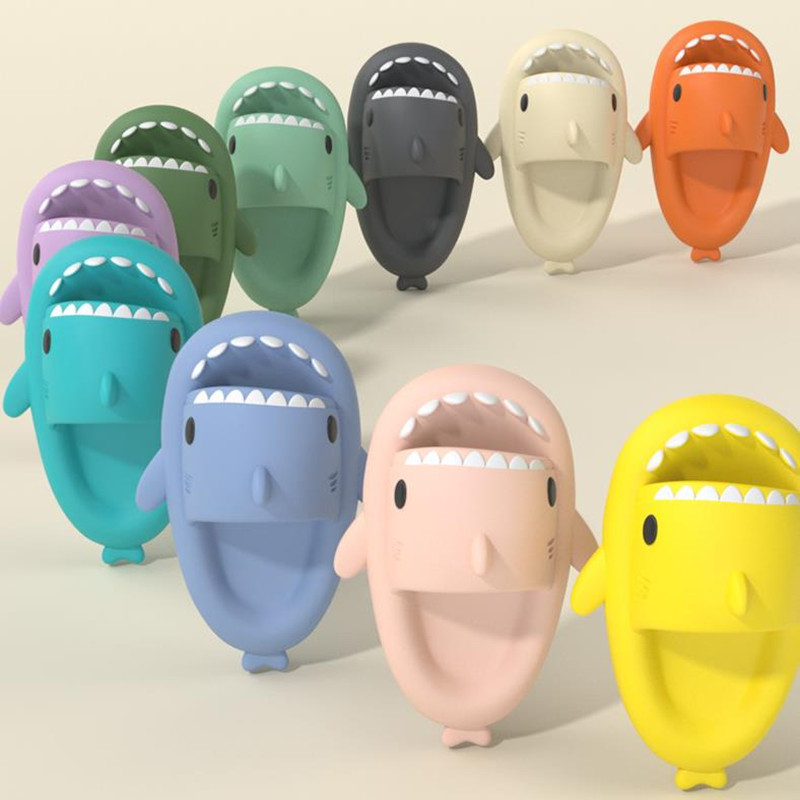 Shark Slippers Adult Slippers Slides for Outdoors Beach Shower Shark Slippers Open-Toe Anti-Slip Shoes for Adults Summer Shoes with a Lightweight Sole, Comfortable Beach Shower Slippers Au+hentic Sport Spot