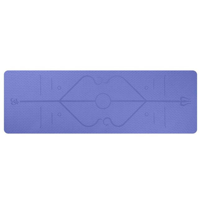 "Eco-Friendly Non-Slip Yoga Mat with Position Lines for Sweat-Resistant Workouts Au+hentic Sport Spot