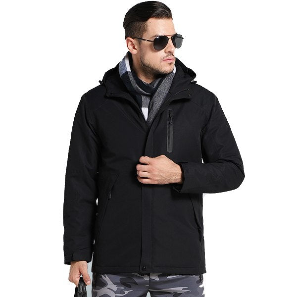 Men's and women's thick USB-heated cotton jackets for the winter that are waterproof outside and suitable for hiking, camping, and climbing. Au+hentic Sport Spot