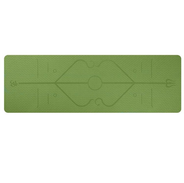 "Eco-Friendly Non-Slip Yoga Mat with Position Lines for Sweat-Resistant Workouts Au+hentic Sport Spot