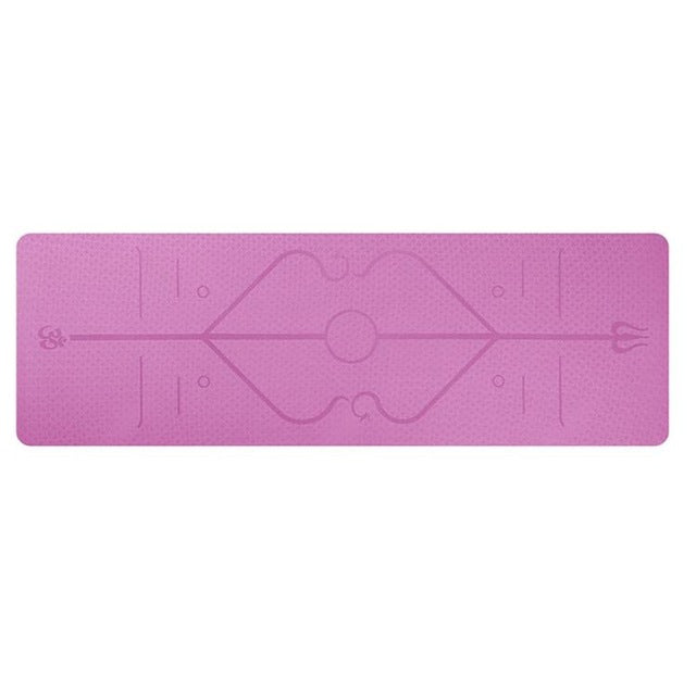 "Eco-Friendly Non-Slip Yoga Mat with Position Lines for Sweat-Resistant Workouts Au+hentic Sport Spot