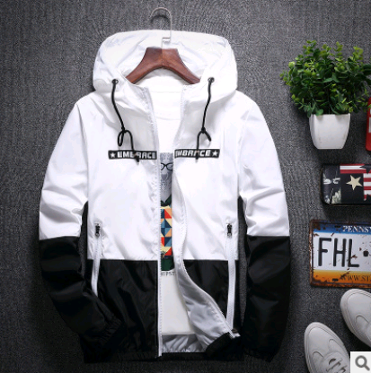Windbreaker Zip Up Jacket Hooded Jacket Lightweight Zip-up Jacket Outerwear, Hooded Windbreaker Jacket Au+hentic Sport Spot