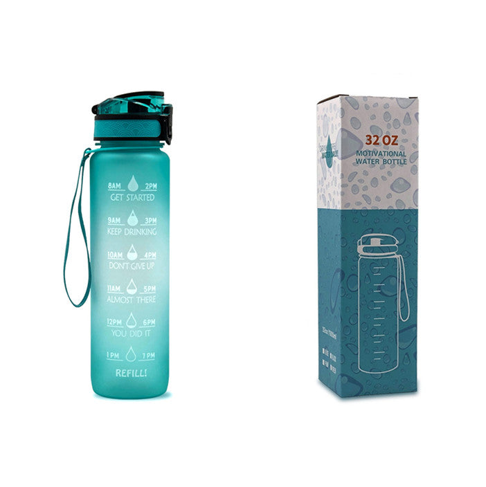 32Oz BPA-free, Leak-Proof Drinking Motivational Water Bottle W/ Time Marker, Encourages You to Drink Water Throughout the Day - Sports, Fitness, and the Outdoors Inspirational Water Bottles W/ Carry Strap Kids Water Bottle for School Without BPA Au+hentic Sport Spot