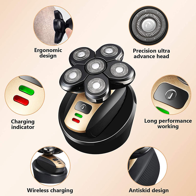 Electric Razor 5 Blade Razor Rechargeable 5 In 1 Multifunction Electric Shaver Quick USB Rechargeable Portable Rotating Shaving Razor for W/ Floating Razor Head Handheld for Grooming & Trimming Kit For Beard W/ Nose Trimmer on the Go Great for Travel Au+hentic Sport Spot