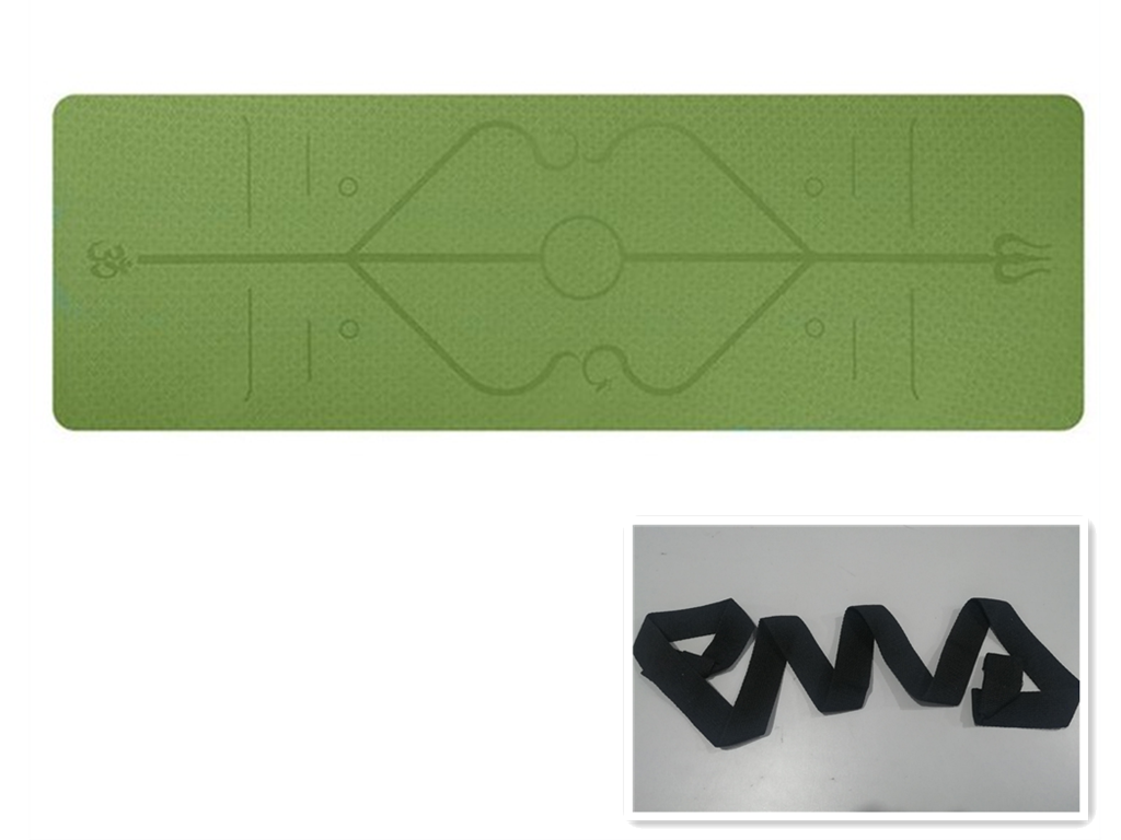 "Eco-Friendly Non-Slip Yoga Mat with Position Lines for Sweat-Resistant Workouts Au+hentic Sport Spot