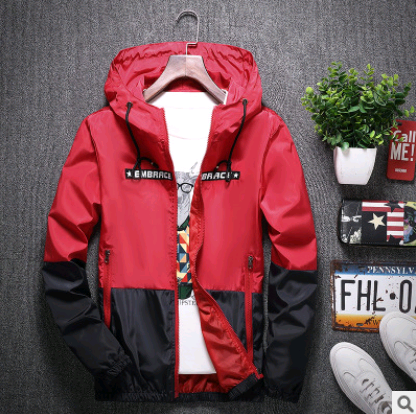 Windbreaker Zip Up Jacket Hooded Jacket Lightweight Zip-up Jacket Outerwear, Hooded Windbreaker Jacket Au+hentic Sport Spot
