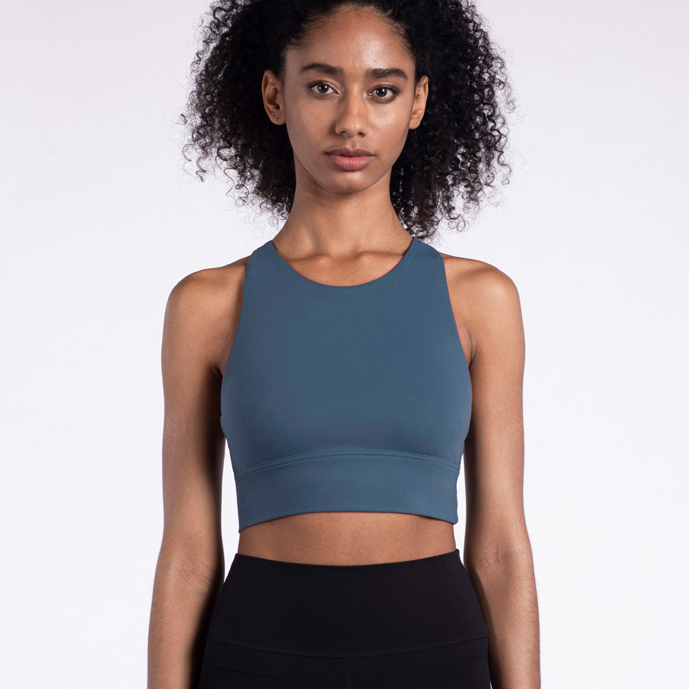 Fitness Cross Back Sports Bra Yoga Bras Supportive Round Neck Gym Tops Au+hentic Sport Spot