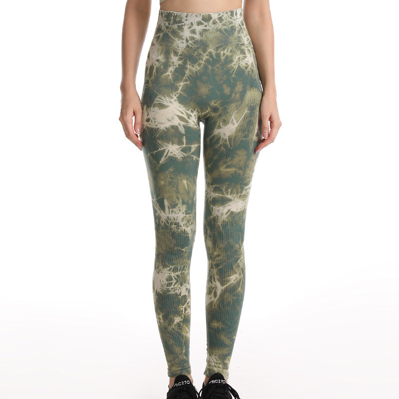 VibrantFit Tie-Dye Bliss Leggings: Seamless Yoga Pants for Women - Power Moves Gym Legging Au+hentic Sport Spot