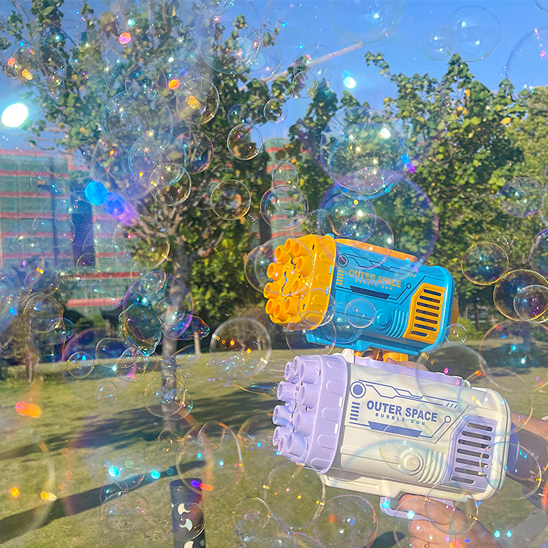 Bubble Gun Rocket Bubble Blower Bubbles Machine Gun Shape Automatic Blower With Light Toys For Kids Au+hentic Sport Spot
